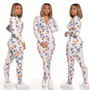 Sexy Women's Print Long Sleeve Tight Fitting Jumpsuit