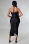 Women's Halter Lace-Up Ruched Long Dress