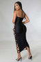 Women's Halter Lace-Up Ruched Long Dress