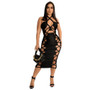 Women's Halter Lace-Up Ruched Long Dress