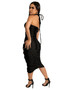 Women's Halter Lace-Up Ruched Long Dress