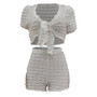 Women's Summer Casual Popcorn Two-Piece Shorts Set