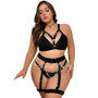 Plus Size Hollow Sexy Underwear Set Women's Metal Chain Sexy 5-Piece Lingerie Set