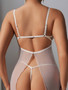Erotic Lingerie Sexy Strap Hollow Out See Through Lacemesh Nightdress