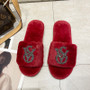 Women rhinestone furry diamond slippers