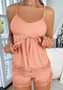 Women Suspenders Top and Shorts Sexy Pajamas Home Wear Two-piece Set