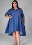 Spring Plus Size Women Denim Shirt Dress