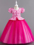 Girls princess dress puff sleeve mesh tutu skirt