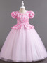 Girls princess dress puff sleeve mesh tutu skirt