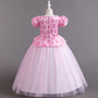 Girls princess dress puff sleeve mesh tutu skirt