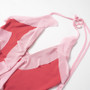 Women's Summer Fashion Contrast Color Patchwork Ribbon Ruffle Sleeveless Halter Neck Dress