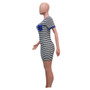 Summer Striped Print Pocket Dress
