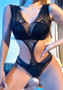 Black Net Bodysuit Sexy Lace Mesh Clothing