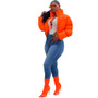 Women Solid Zipper Warm Padding Jacket