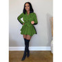 Women Solid Color Block Long Sleeve Casual Dress