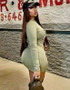Trendy Printed Long Sleeve Slim Tight Women's Casual Dress