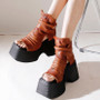 Women Platform Style Peep-Toe High Top Sandals