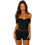 Women Sexy Off-the-Shoulder Top and Shorts Two-piece Set