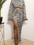 Women'S Fashion Camouflage Pocket Slit Skirt