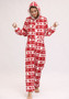 Christmas Women Fawn Snowflake Flannel Jumpsuit