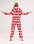 Christmas Women Fawn Snowflake Flannel Jumpsuit