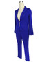 Spring/Summer Ladies Long Sleeve Casual Suit Solid Color Plus Size Suit Pants Two Piece