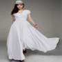 V neck short sleeve bohemian chiffon Slim Waist dress