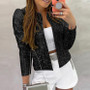 Women Clothesfashion Long Sleeve Sequin Short Casual Women'S Coat