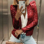 Women Clothesfashion Long Sleeve Sequin Short Casual Women'S Coat