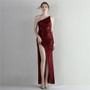 Sequined One-Shoulder Formal Party Split Long Sequined Evening Dress