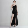 Sequined One-Shoulder Formal Party Split Long Sequined Evening Dress