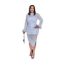 Africa Plus Size Women Bodycon Sequined White Dress