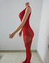 Women Hollow Sexy Halter Neck Mesh Backless Jumpsuit Sexy Lingerie