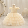 Girls' puffy gauze sequin princess dress