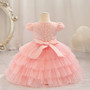 Girls' puffy gauze sequin princess dress