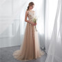 Luxury Chic Evening Dress Applique Slim Fit Mesh Bridesmaid Dress