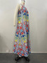 Print Sleeveless Loose Maxi Dress