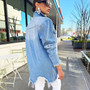 Spring Ripped Washed Denim Coat