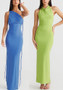 Women's Halter Neck Sexy Low Back Sleeveless Long Dress