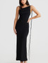 Women's Halter Neck Sexy Low Back Sleeveless Long Dress