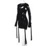 Women's Sexy Hollow Out Long Sleeve Lace-Up Bodycon Dress