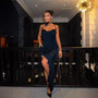 Spring Fashion Sexy Solid Color Slit Ruffled Evening Dress