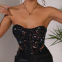 Sexy Sequin Strapless Nightclub Vest