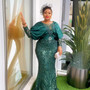 Elegant African Women's Sequin Plus Size Party Evening Dress