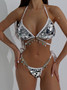 Sexy Sequined Chain Two Piece Bikini Swimsuit