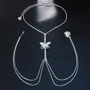 Accessories Simple Zirconia Butterfly Body Chain Rhinestone Halter Neck Necklace Belt Body Chain