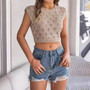 Women Spring and Summer Crop Knitting Holidays Top