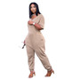 Women Solid Casual Short Sleeve Jumpsuit