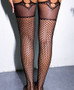 Women Sexy Black Silk Fishnet Stockings