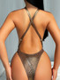 Women bikini sexy Ribbed Women one-piece Swimwear